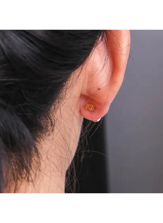 Golden Stainless Steel Ear Plugs 6mm 100pcs Jewelry Making Supplies - Image 3